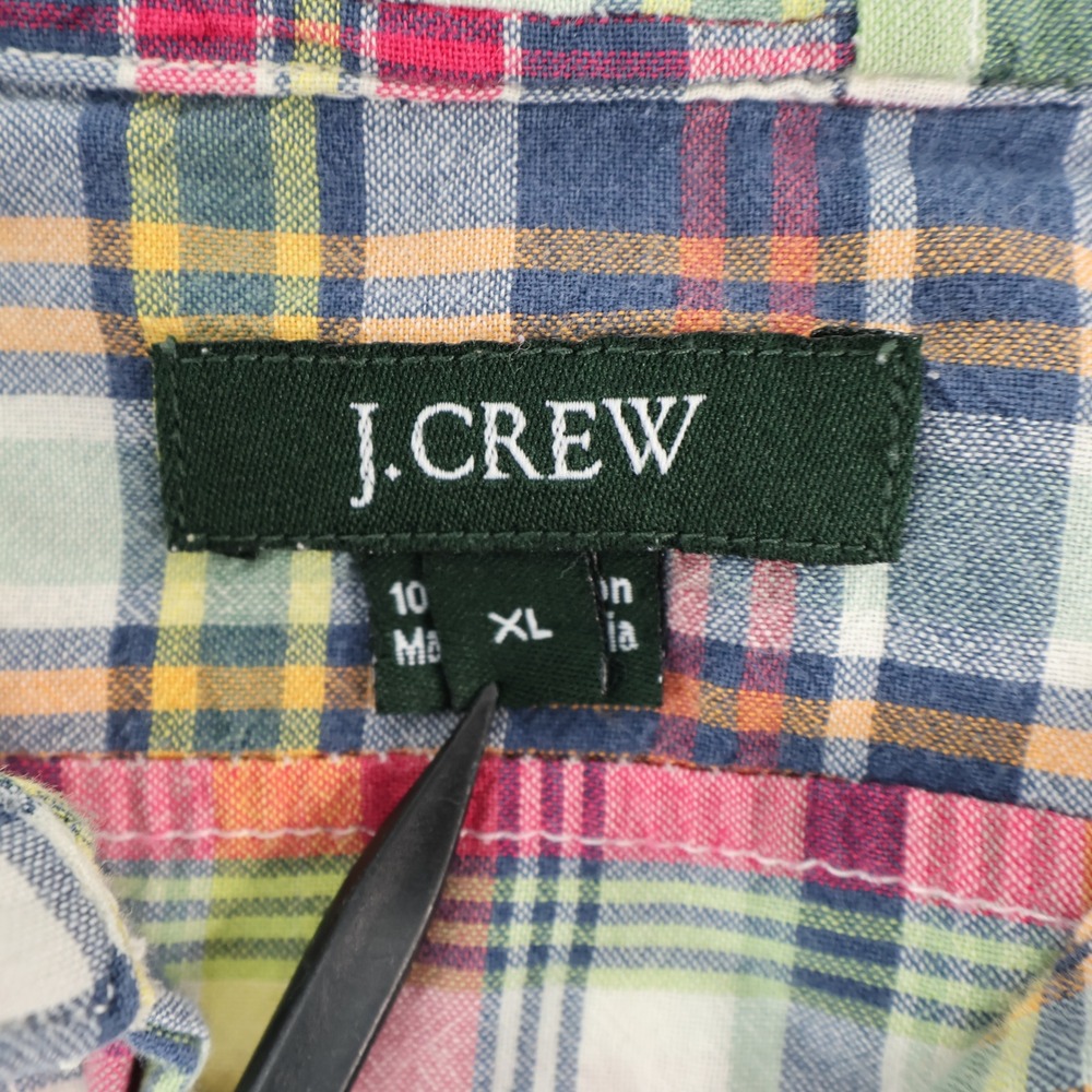 J. Crew Patchwork Short Sleeve Button Down Multic… - image 4